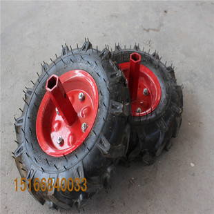 微耕机实心轮/350-6农用打田机配件旋耕机行走轮/松土机400-8轮胎