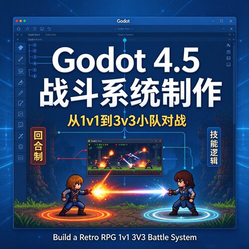 #004 Godot教程 打造复古 RPG 1v1 与 3V3 回合对战系统