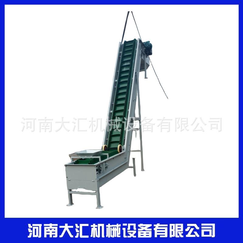 厂家供应皮带输送机颗粒碎料上料设备大倾角裙边隔板加料机