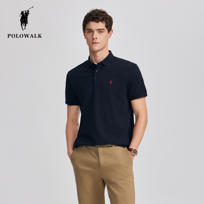 POLOWALK男士短袖POLO衫夏季新款保罗男装运动休闲凉感翻领t恤男