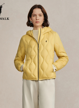 POLOWALK连帽羽绒服女2025冬季新款保罗女装简约轻薄保暖鹅绒外套
