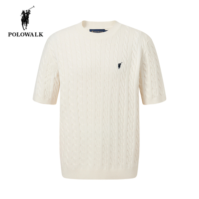 POLOWALK秋季新品圆领短袖针织衫