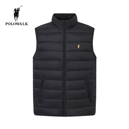 POLOWALK冬季新品立领羽绒马甲男