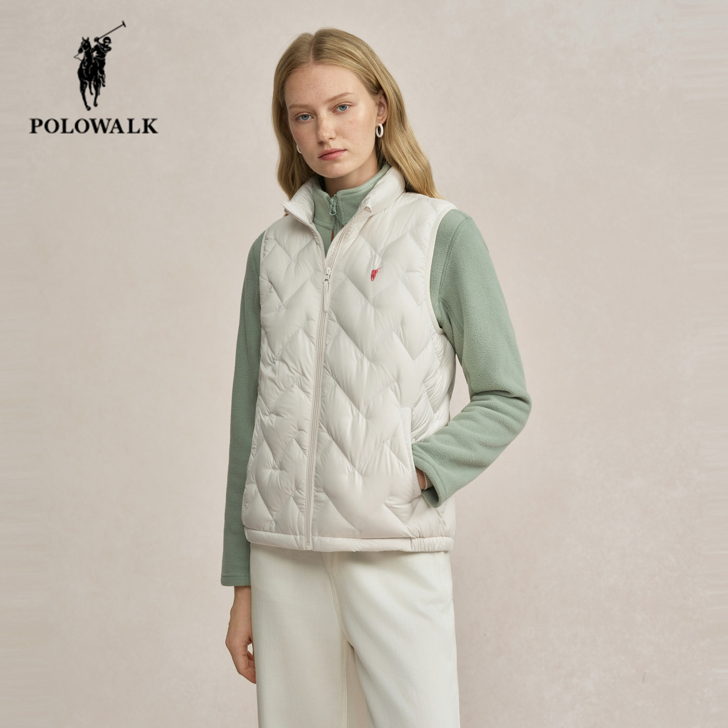 POLOWALK立领羽绒马甲女25冬季新款保罗女装简约气质时尚坎肩背心,女装/女士精品,羽绒服,淘宝优惠券,粉丝福利购,淘宝优惠卷