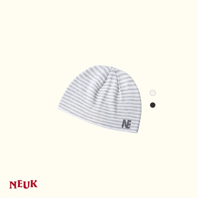 【鞠婧祎李兰迪 同款】NEUK双色条纹LOGO提花针织冷帽