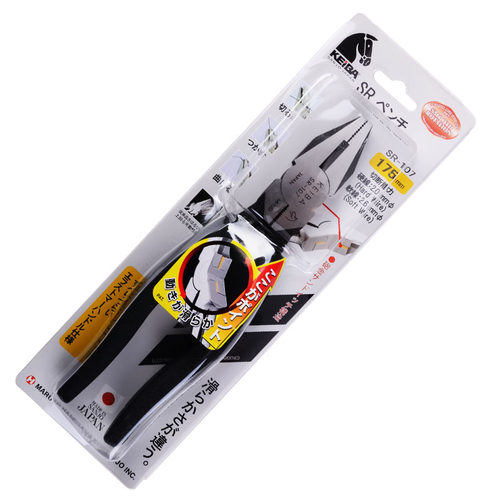 KEIBA马牌电工平嘴钳钢丝钳老虎钳多功能工业级进口平口钳 SR-107