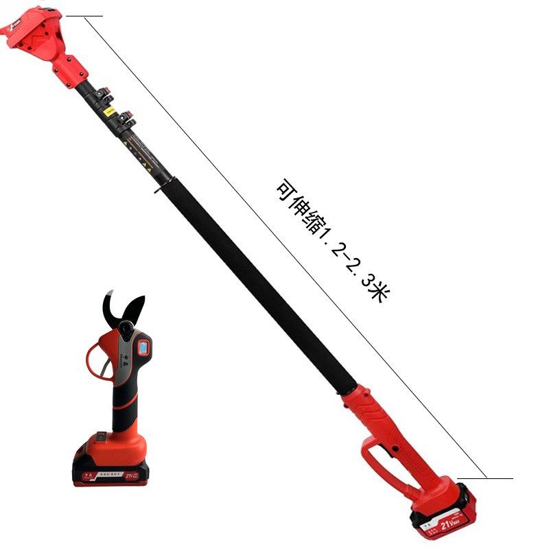 6寸修砍树枝电动伸缩杆高枝锯  园林修枝机果树充电式伸缩高空剪