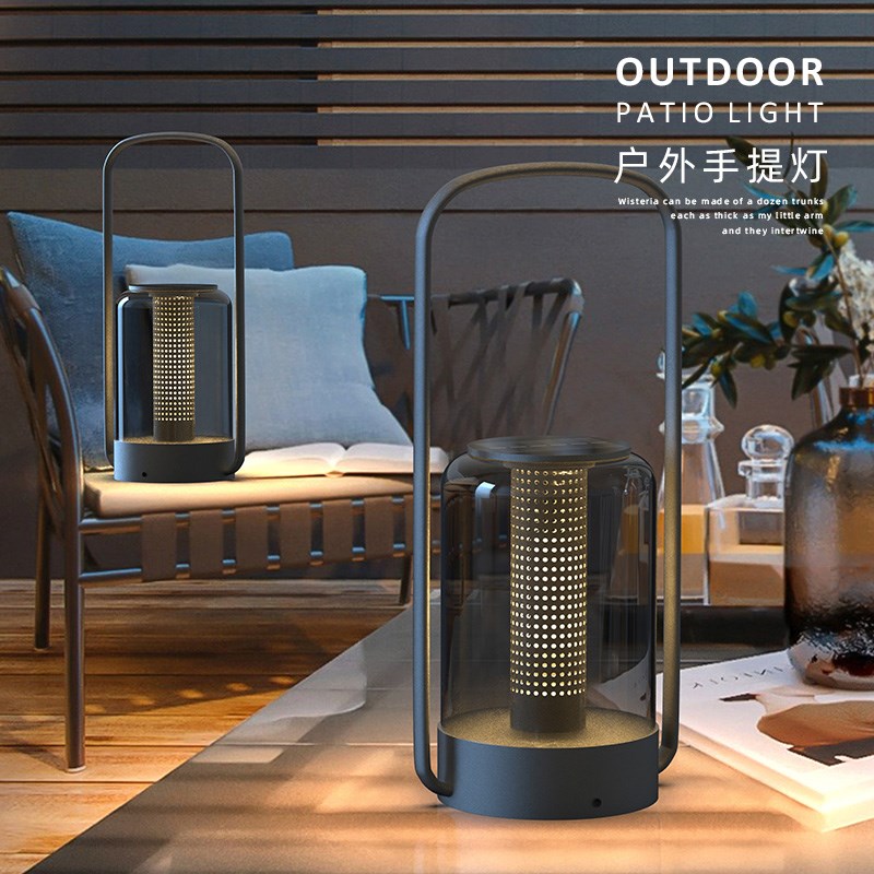 户外太阳a能手提灯别墅庭院花园灯防水草坪灯充电露台氛围露营灯
