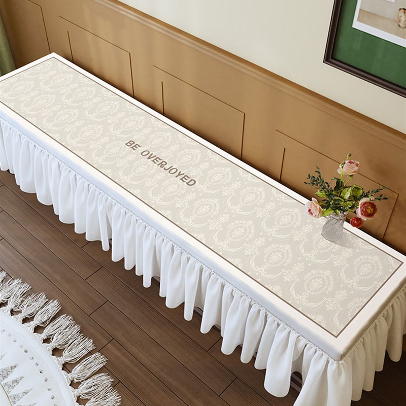 新款欧式电视柜桌l垫长条桌布遮丑遮挡帘轻奢台面保护垫电视柜盖