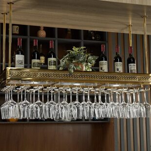 置物架酒架吧台不锈钢高脚杯挂家用吊架吊悬挂红酒杯架倒挂酒杯架