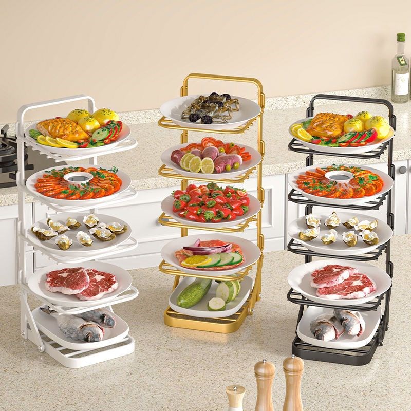 厨房可折a叠多层菜架多功能壁挂式食物准备架火锅配菜桌面存储架