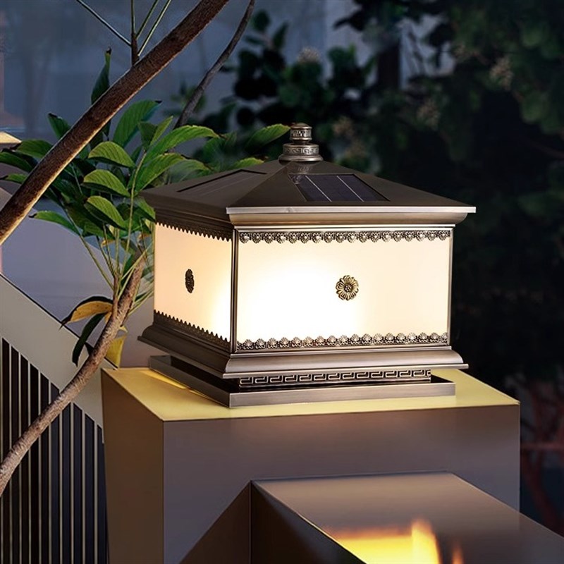 柱头灯太阳能g接电两用户外防水别墅大门围墙门柱灯庭院灯中式全