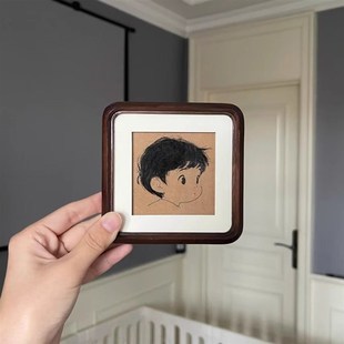 胎毛相框创意diy婴幼儿胎毛纪念品宝宝收J藏脐带居家桌面画 画框