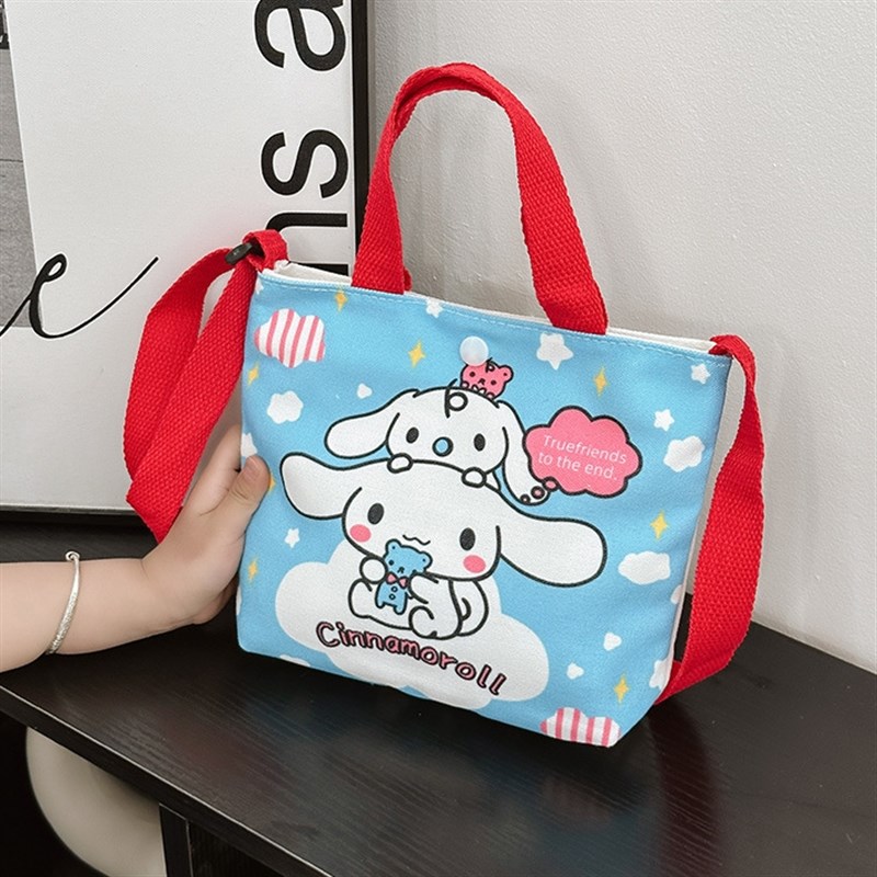 公主手提包儿童大耳狗斜挎包帆布袋户外J出行玉桂狗购物拎包幼儿