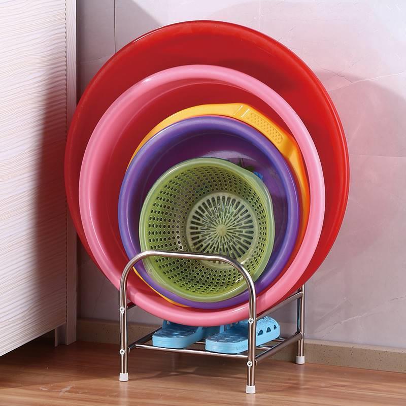 .脸盆收纳卫生间放落地浴室澡盆架大盆家用支架子托Y架洗衣置物宿