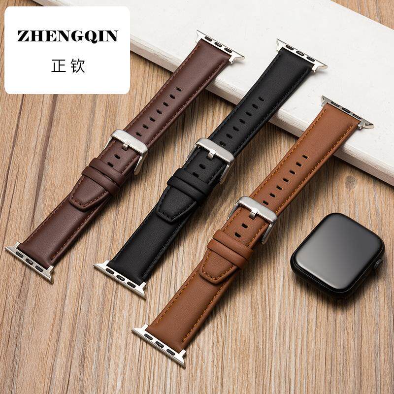 适用华强北S9手表表带ultra真皮2牛皮S8苹果iwatch新款S7se49mm45