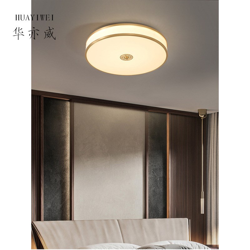 新中式全铜吸顶灯客厅简约大灯主卧室温馨房间复O古2023年新款灯