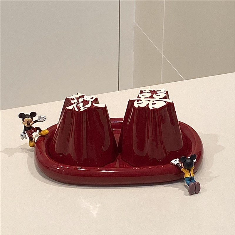 【备婚好物】结婚专用敬茶杯陶瓷喜字杯子新N婚婚房喜庆装饰小摆