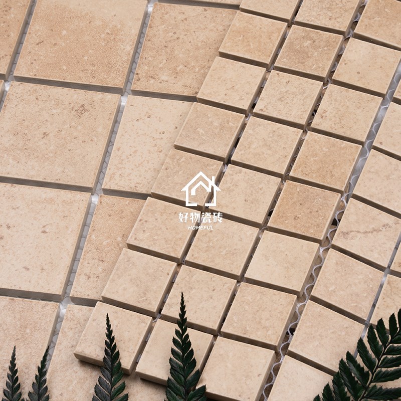 米黄莱姆石复古马赛o克洞石瓷砖厨房卫生间浴室玄关商铺墙砖地砖