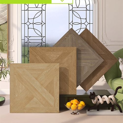 600X600奶油原木风格全陶瓷模具哑光木纹瓷L砖客厅卧室地砖阳台防