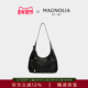 MAGNOLIA曼歌妮黑色腋下包女单肩hobo包通休闲老钱风手提勤斜挎包