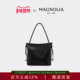 MAGNOLIA曼歌妮真皮时尚 百搭HOBO包女单肩手提包编织绳抽绳托特包