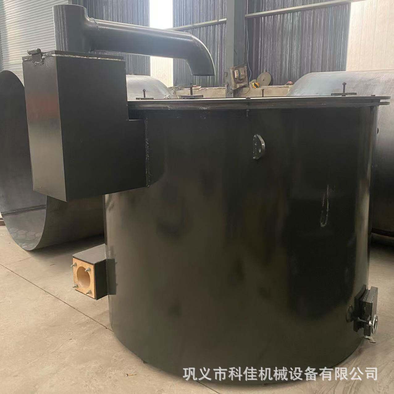 易拉罐铝基板废铝熔炼设备 坩埚式熔铝炉炒灰机 生物质颗粒熔铝炉