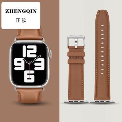 适用iwatch表带真皮苹果手表表带8ultra7代6/5/4/3创意se2男新款