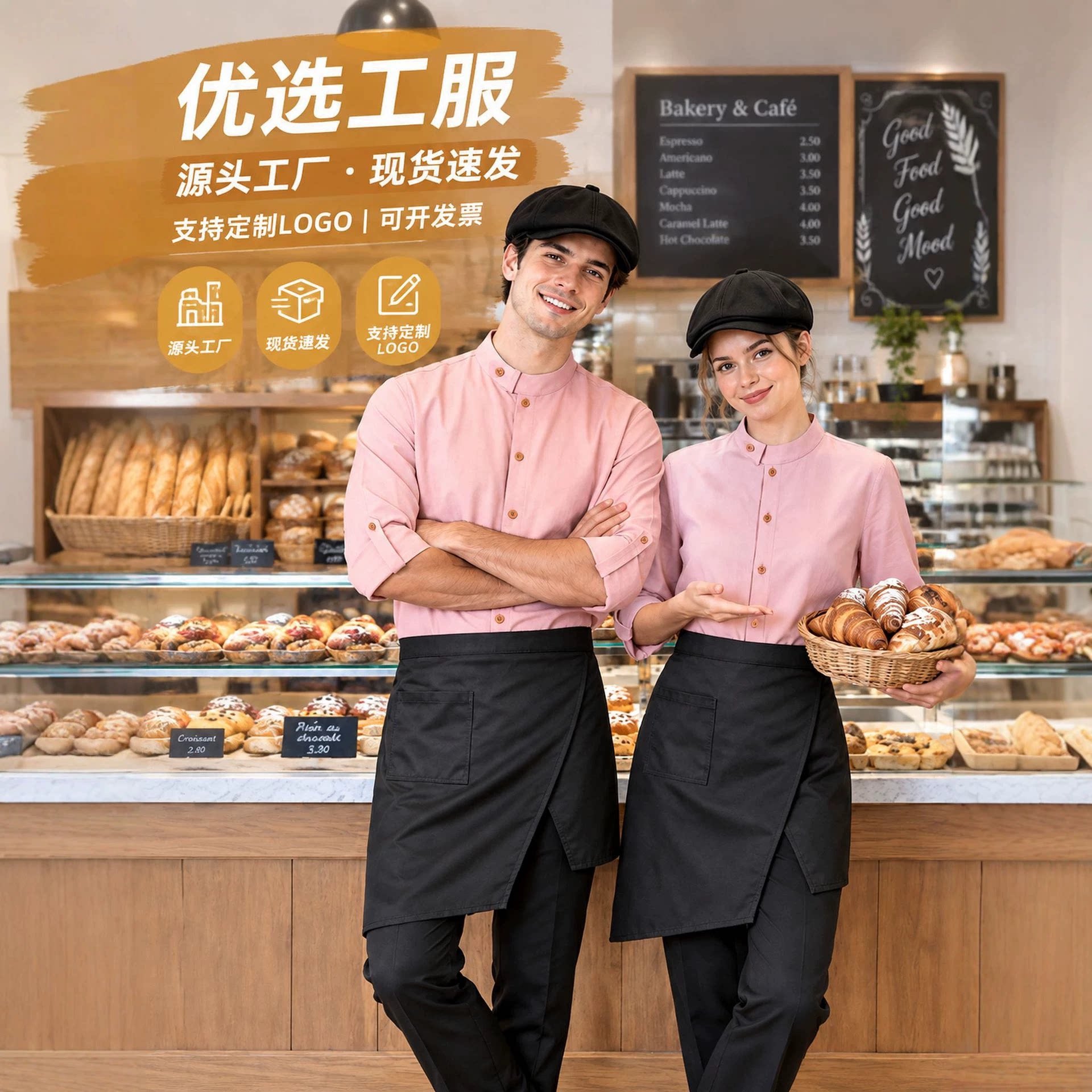 浙衣依奶茶店餐厅服务员工作服男