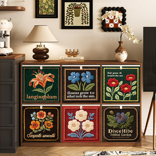 中古风衣服收纳箱可折叠收纳筐卡莱克格子柜收纳盒家用储物整理箱