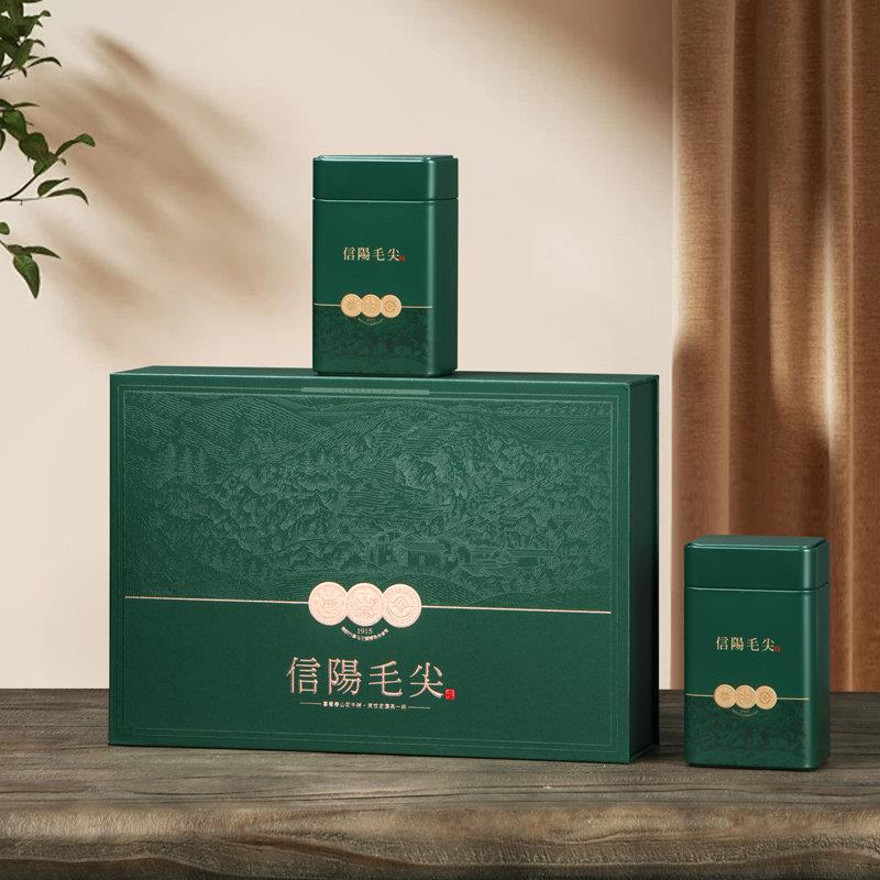 年货年礼信阳毛尖2025新茶雨前嫩芽茶叶春茶浓香型绿茶礼盒装250g