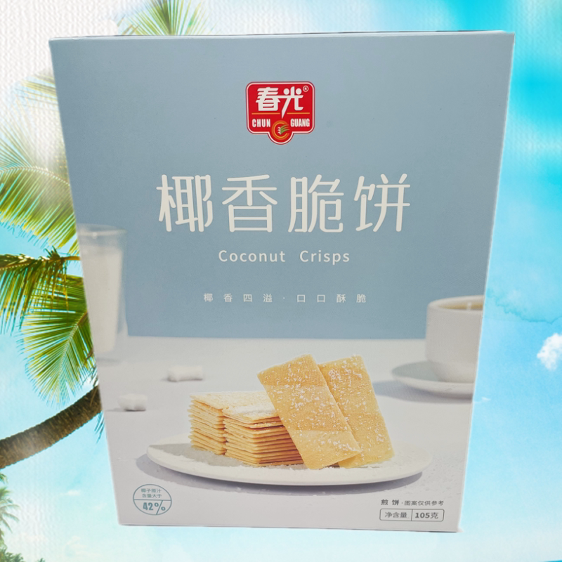 春光椰香薄饼海盐味105g南