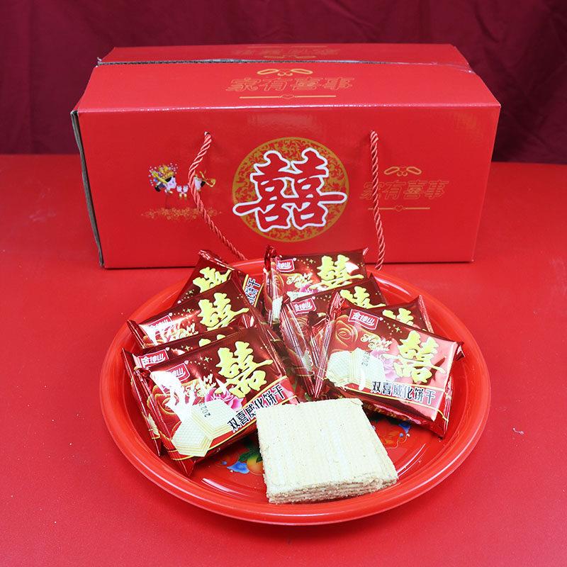 金钟山威化喜饼散装双喜饼干整箱十斤200袋婚庆结婚喜字婚礼零食