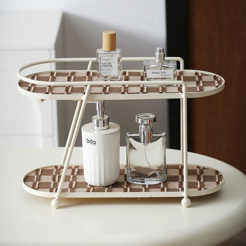 轻奢双层置物架化妆品收纳架