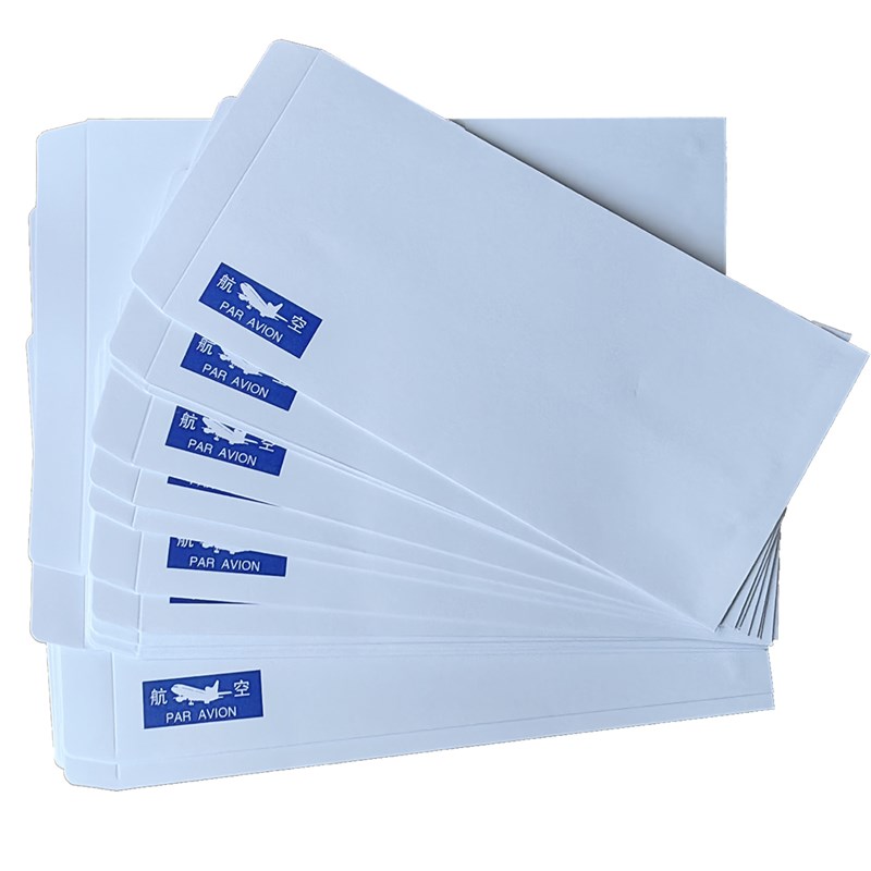 航空信封白色加厚左开口14v0克纸简约版集邮邮寄过机戳邮资机吸墨