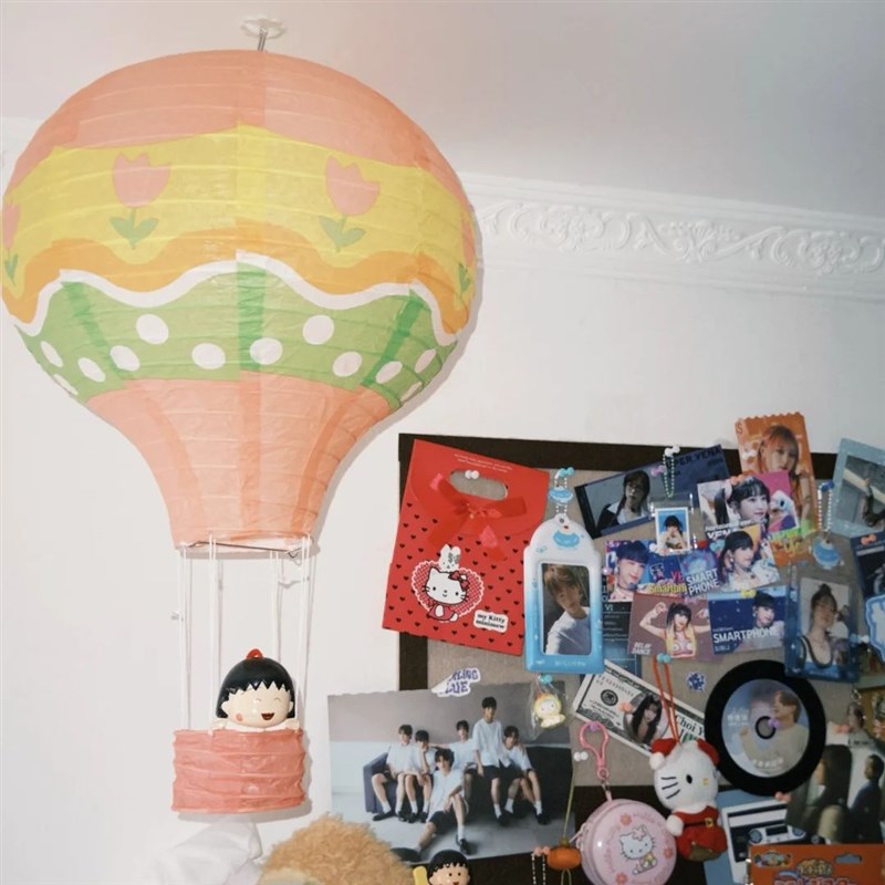 热气球纸灯笼挂h饰幼儿园商场装饰布置走廊吊饰手工安装古美摆件