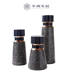 器装饰花简约摆设卧室干花插花北欧风格后现代床头柜轻奢花瓶摆件