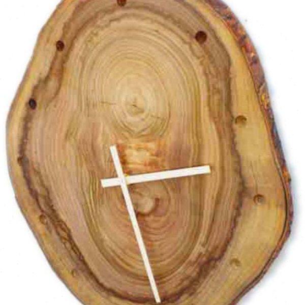 时钟客厅大号年创意个性复古质原木轮钟田园表壁实木挂钟静音昆园