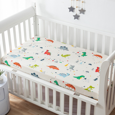 婴儿床上用品bb床床笠纯t棉防水婴儿小孩床单儿童隔尿透气宝宝床
