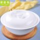 纯白圆品带盖 汤盆9英骨瓷锅寸汤盆带盖 汤锅汤碗大号陶瓷
