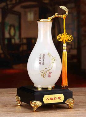 定制礼品琉璃床头柜新玄关家居花瓶摆件白色婚装饰酒店现代简约