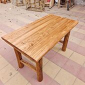 原木桌面子吧台桌老榆木老木板禅意复古怀旧订制实木茶桌茶台化风