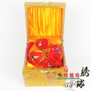 绣球 州壮族锦盒靖西蕴坊纹龙绣纯手工装旧12Cm壮锦绣球 包邮广西