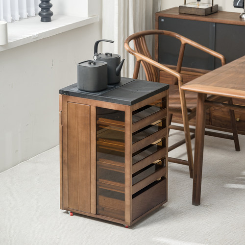 实木茶具展示柜可移动边柜牙科柜小型阳台茶桌茶台茶水柜烧水一体