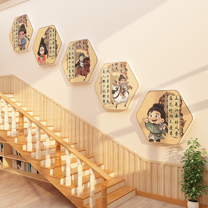 古诗词幼儿园墙面文化贴纸环创材料主题班级布置教室Y装饰神器小