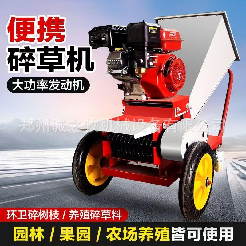 新款树枝粉碎机大马力移动式汽油柴油碎枝机干湿两用葡萄枝粉碎机
