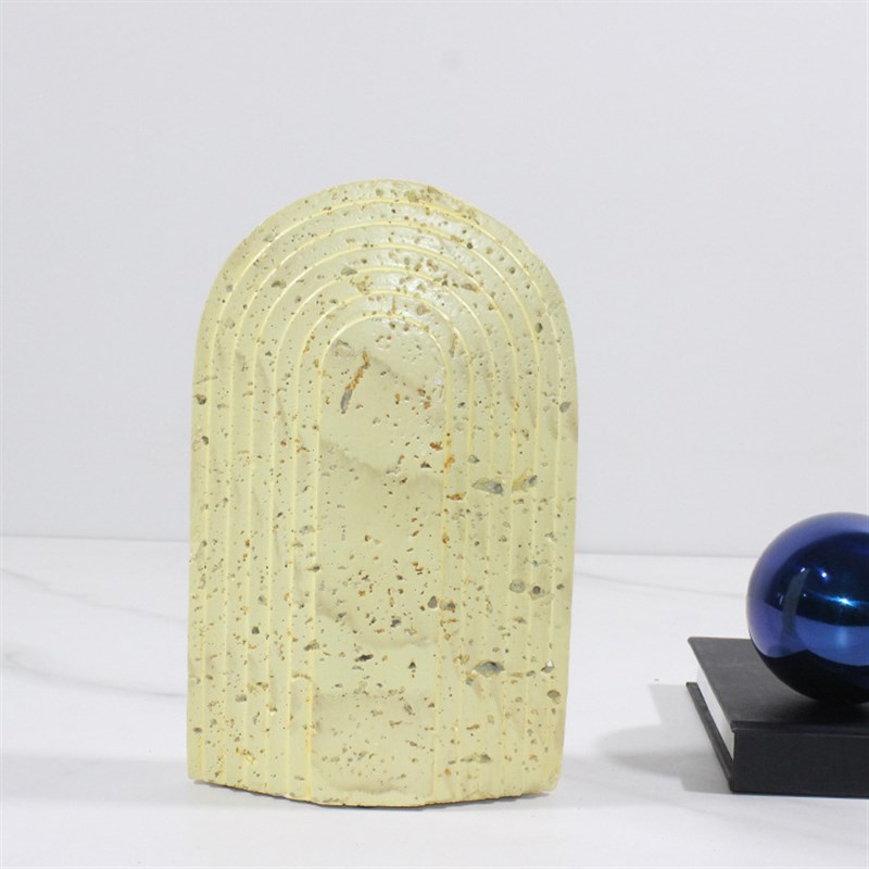 彷洞石几何体摆件现代抽象建筑模型雕J塑样板间书柜酒柜装饰品