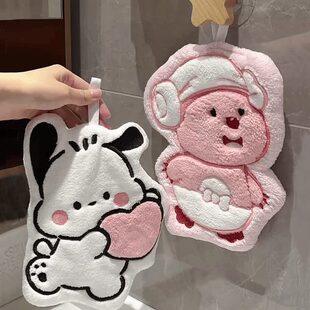 卡通擦擦厨房小方巾挂式脸加厚超强吸水卫生间可爱手帕毛巾擦手巾