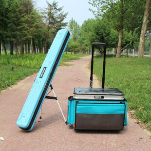 钓鱼桶铝框轮支架活鱼拉杆硬壳插带内胆鱼箱拉杆杆竿包带大带箱