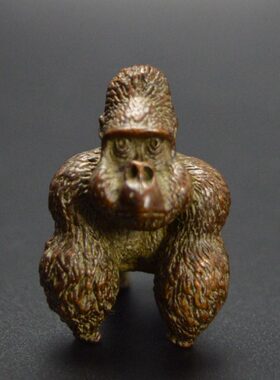 工艺品茶宠铜手把件黄铜古玩摆件小金刚黄铜实心收藏仿古猩猩器